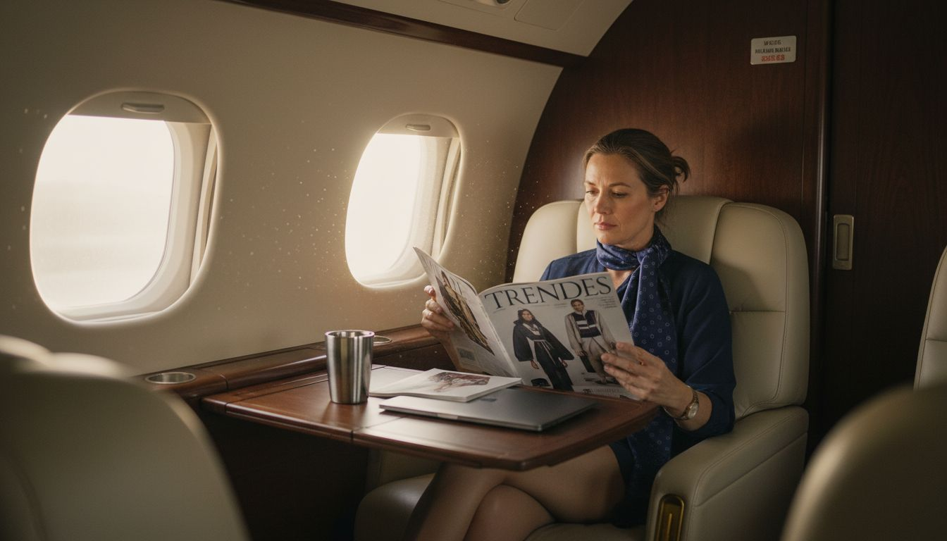 Ein Passagier genießt entspannte Momente in der luxuriösen Kabine einer Gulfstream G500.