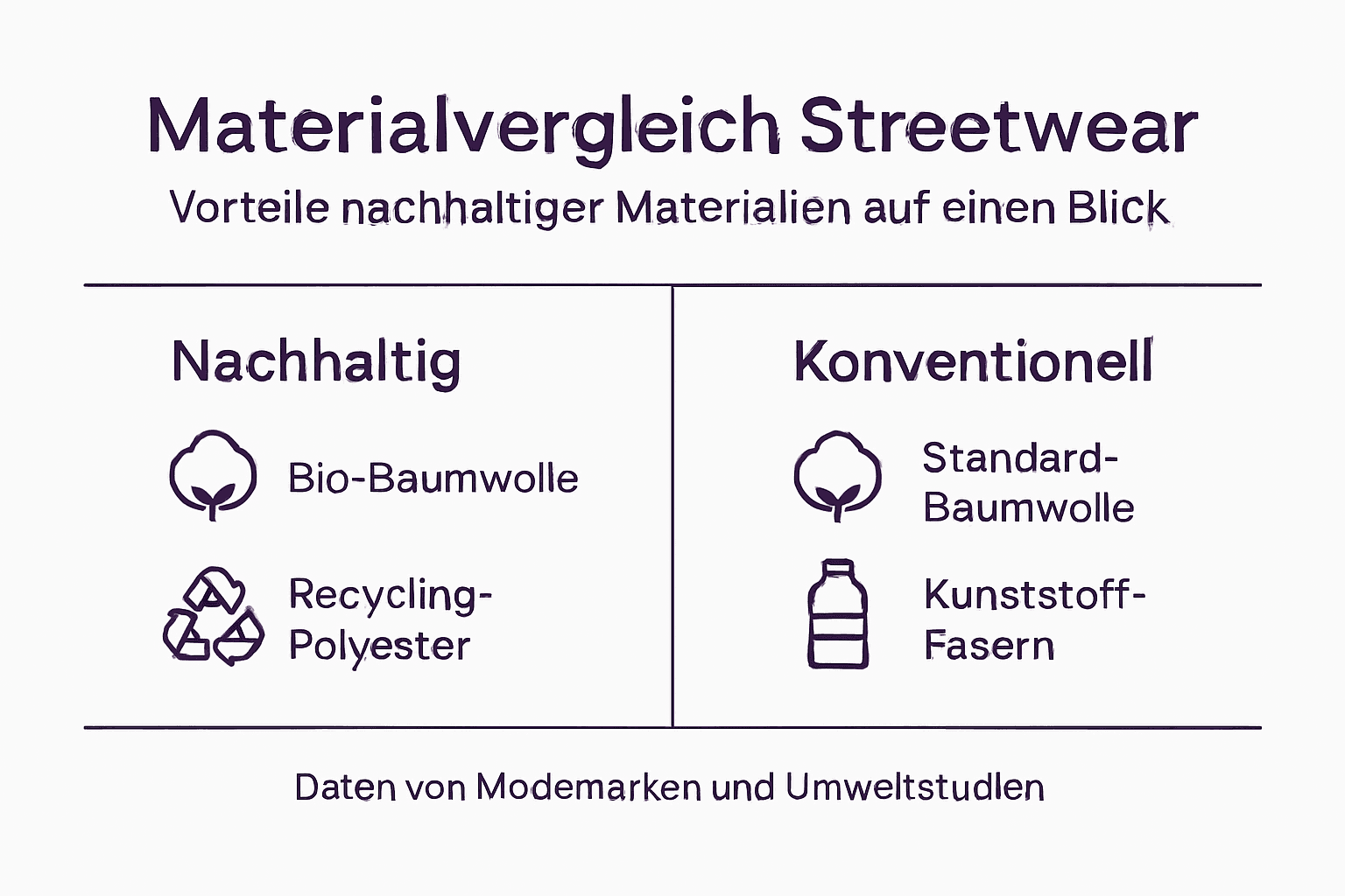 Infografik: Nachhaltige vs. herkömmliche Materialien im Vergleich