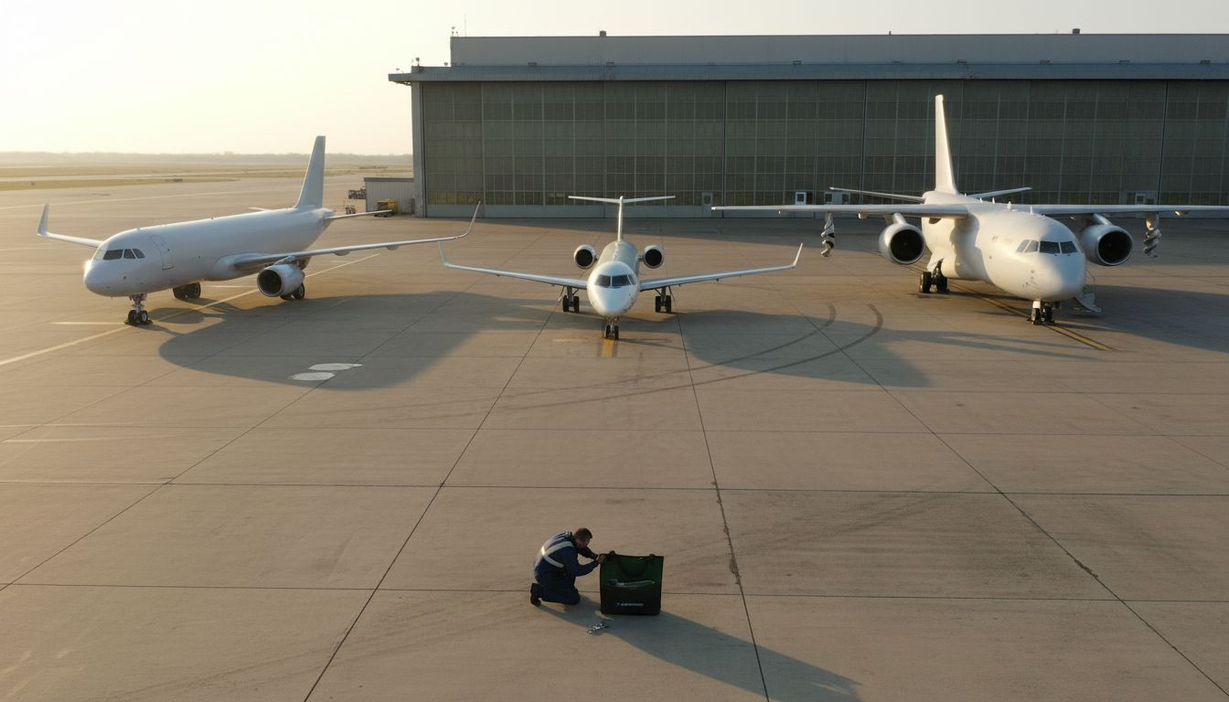 Drei Jets mit jeweils unterschiedlichen Winglet-Formen