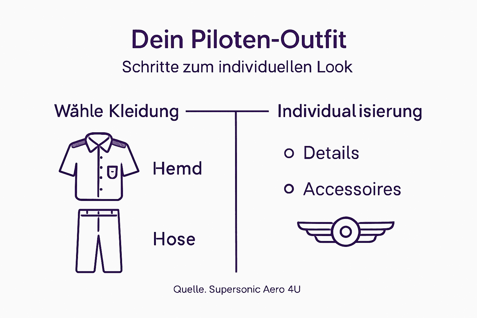 Schritt-für-Schritt-Anleitung: So stellst du dein perfektes Piloten-Outfit zusammen (als Infografik)