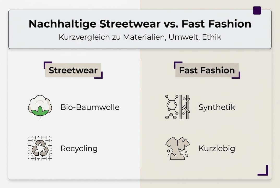 Infografik: Nachhaltige Streetwear vs. Fast Fashion – Ein Vergleich