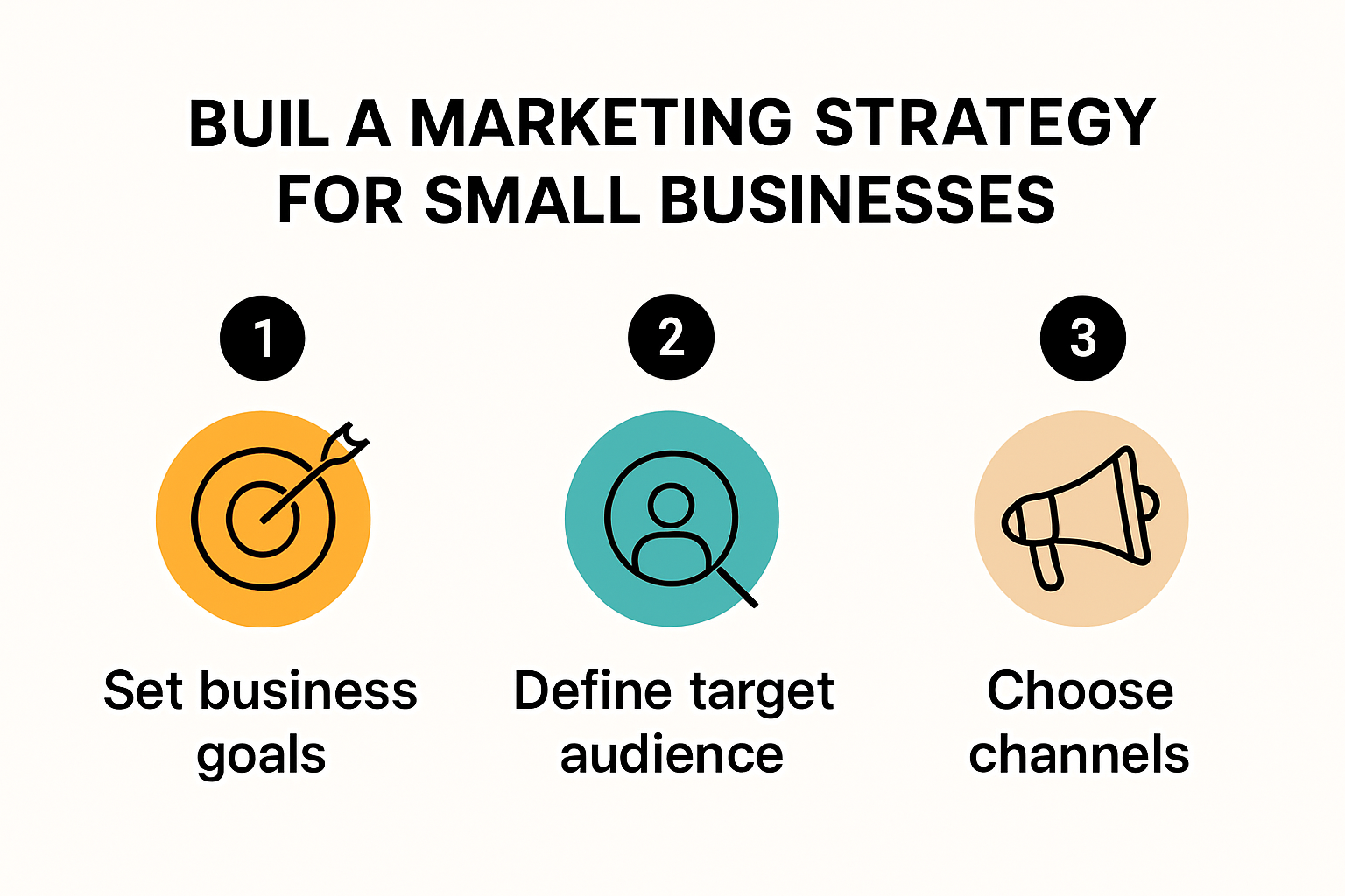 Infographic of marketing strategy steps for small business