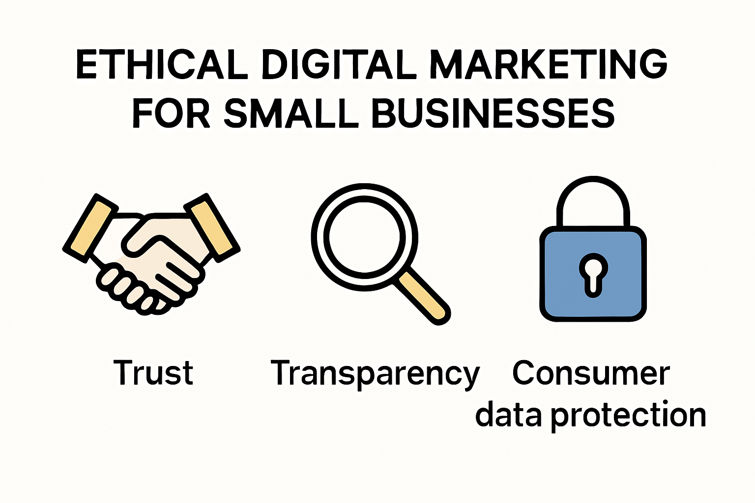 Infographic illustrating ethical digital marketing essentials