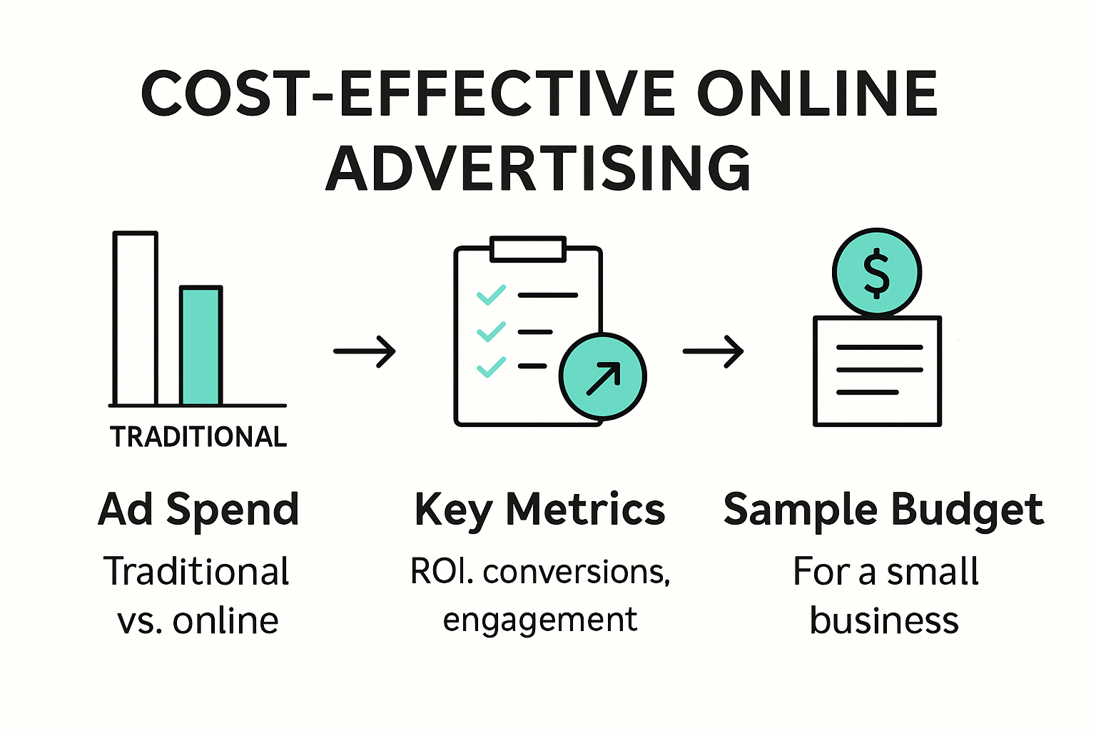 Cost-effectiveness and metrics of online advertising infographic