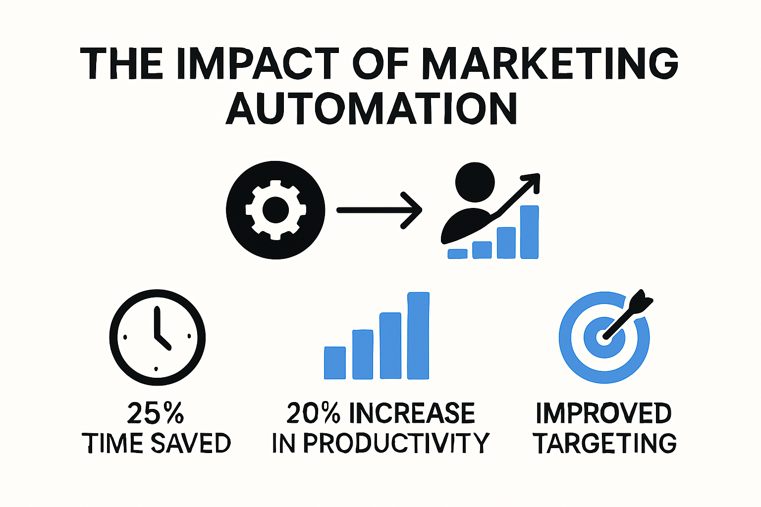 Infographic showing marketing automation benefits for small business