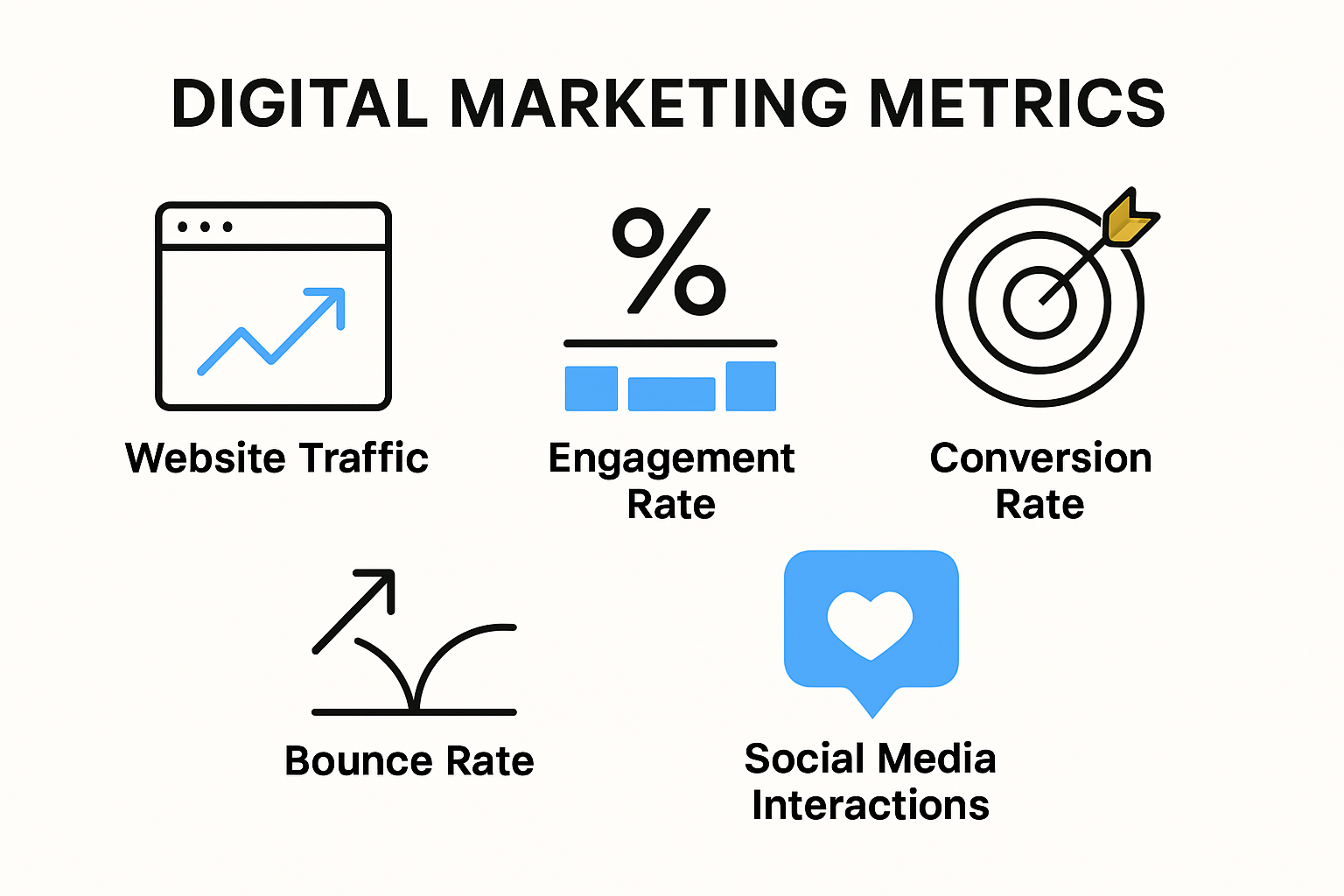 Infographic displaying key digital marketing metrics for small businesses