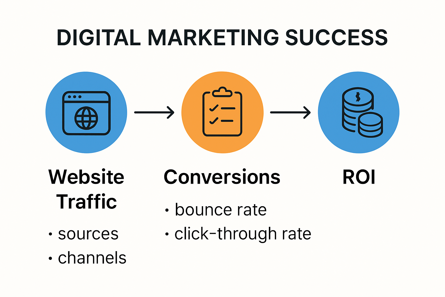 Infographic showing key marketing metric relationships