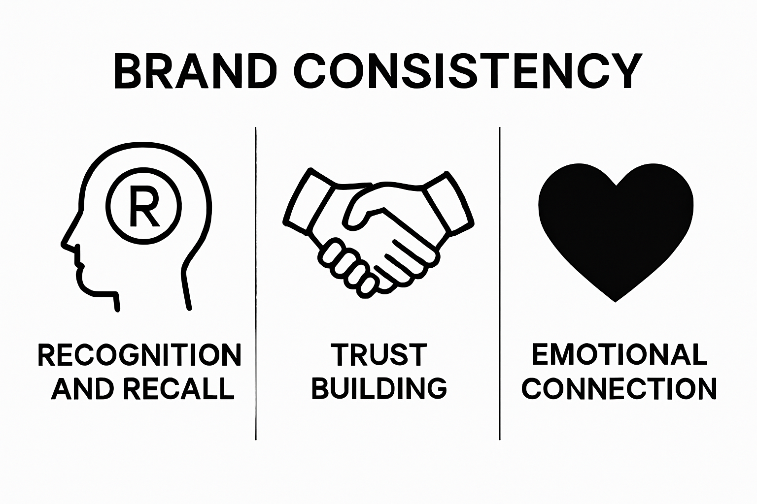 Infographic showing recognition, trust, and emotional connection from branding