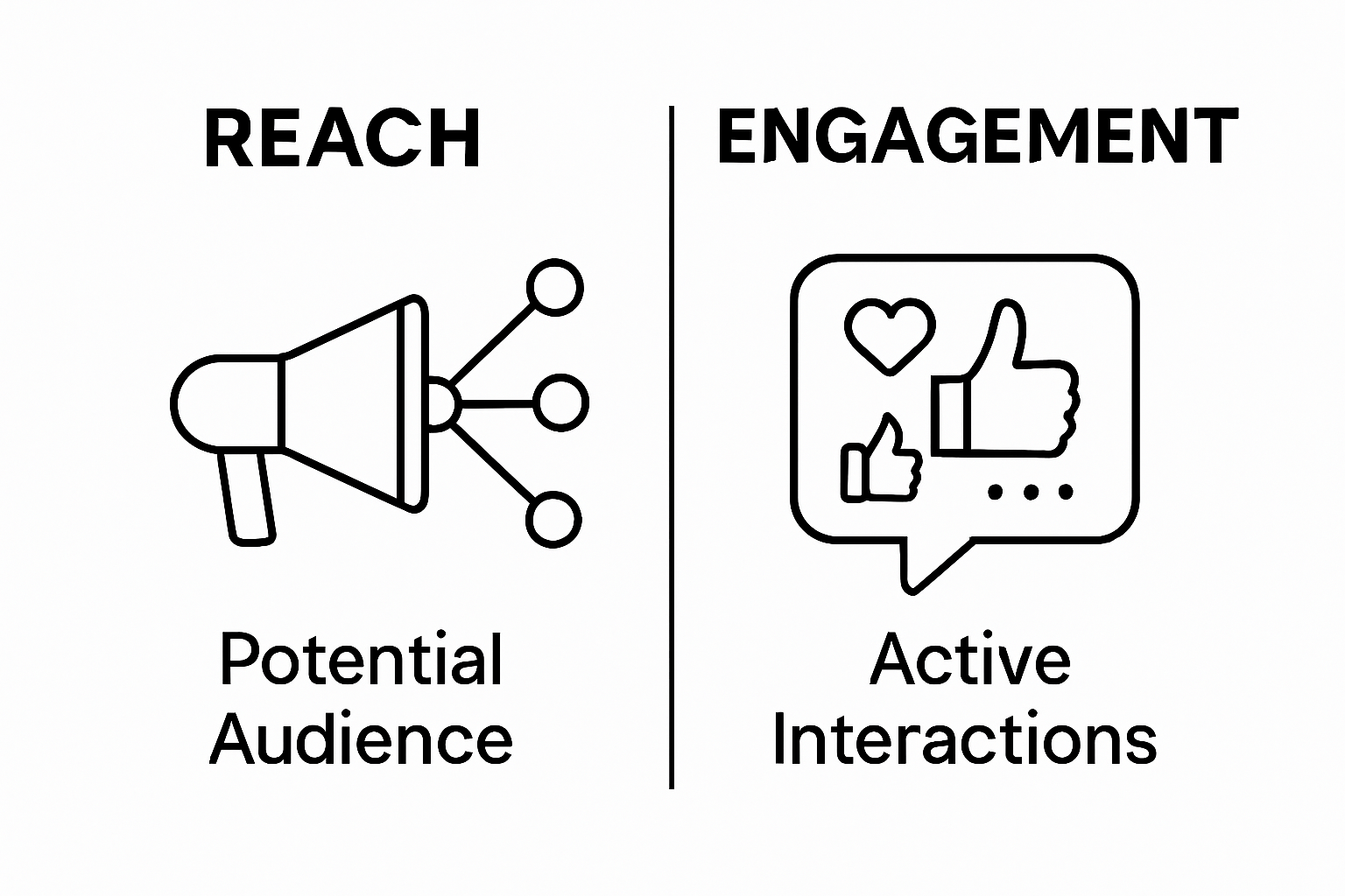 Comparison of reach and engagement with icons