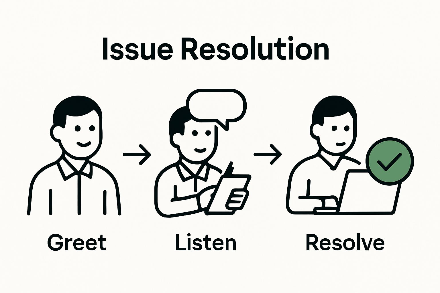 Three-step customer engagement process illustration