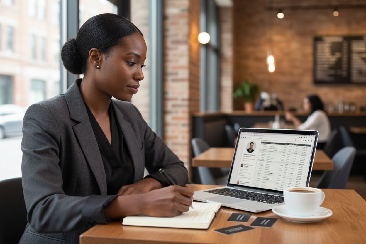 professional researching contacts