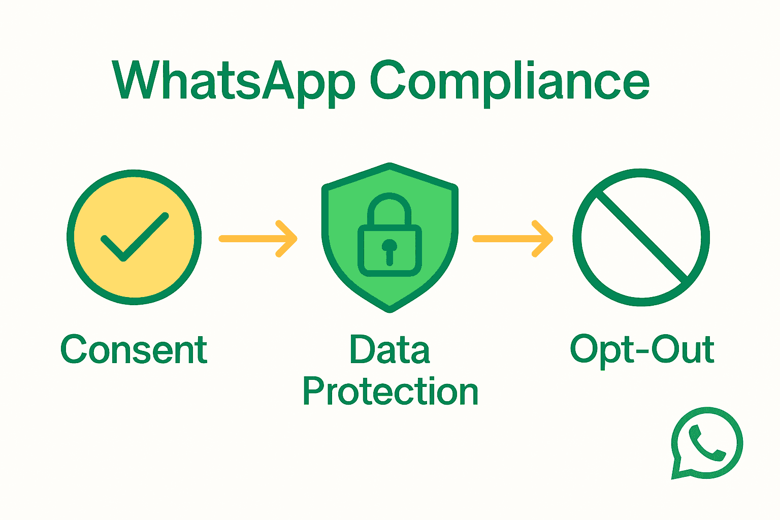 Infographic showing WhatsApp drip campaign compliance steps in South Africa