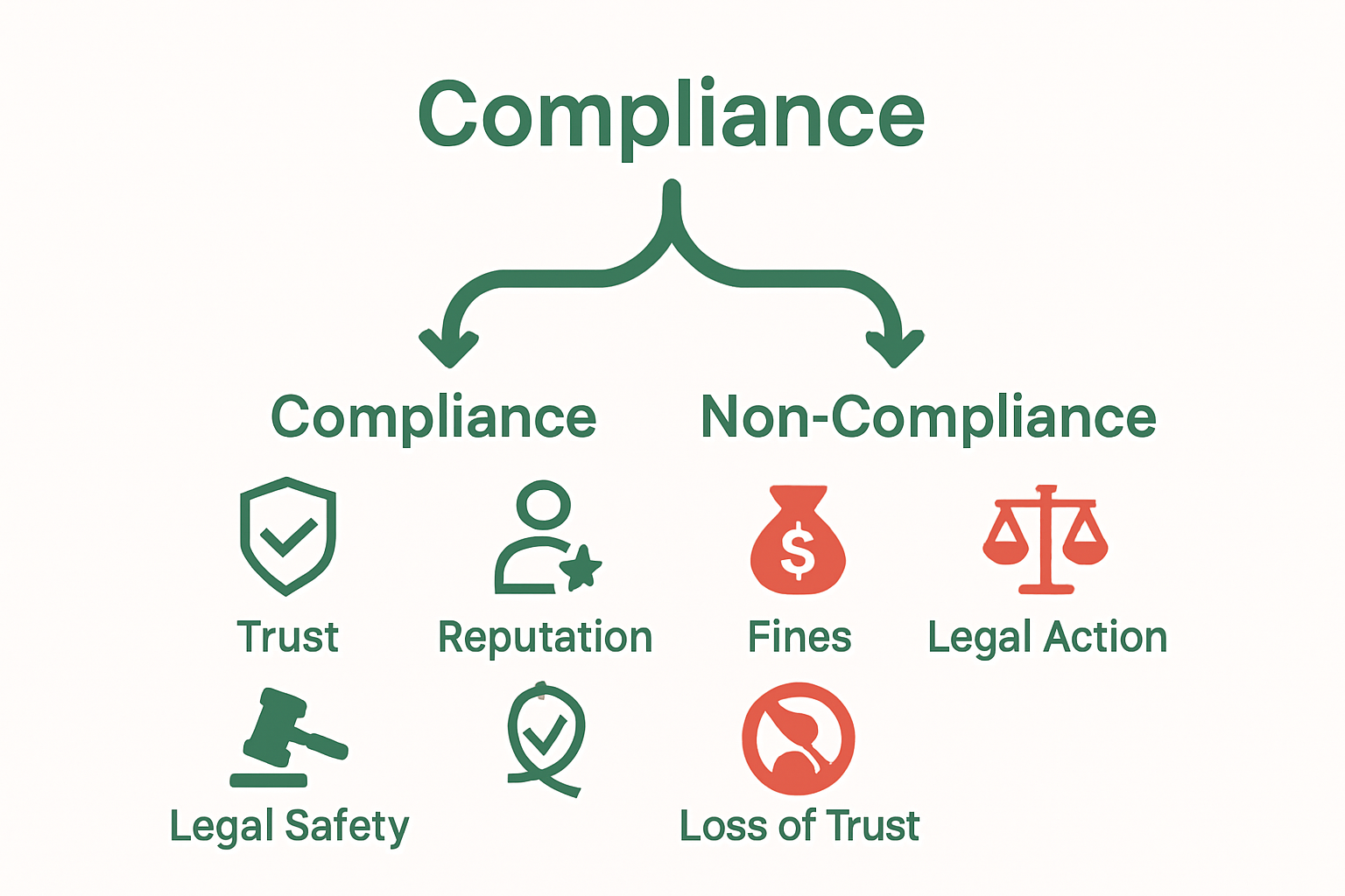 Infographic comparing risks and benefits of bulk messaging compliance vs non-compliance in South Africa.