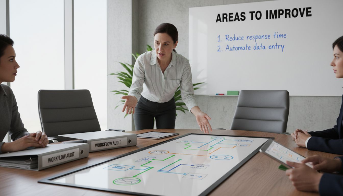 Workflow map and audit discussion in meeting