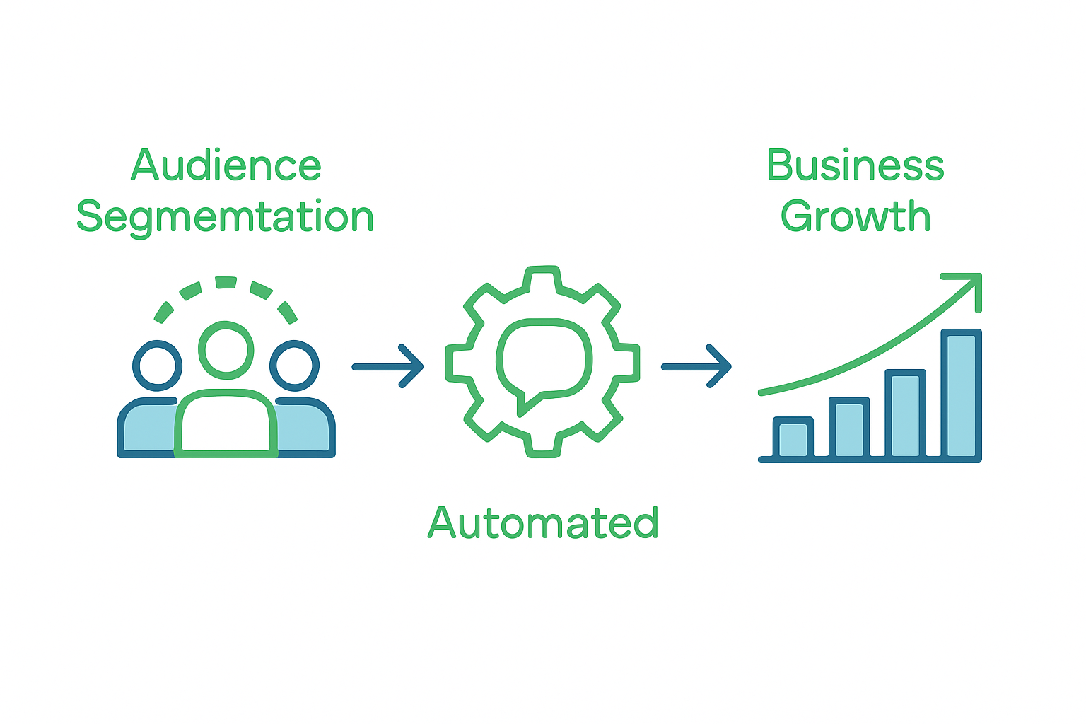 Messaging automation flow from segmentation to growth
