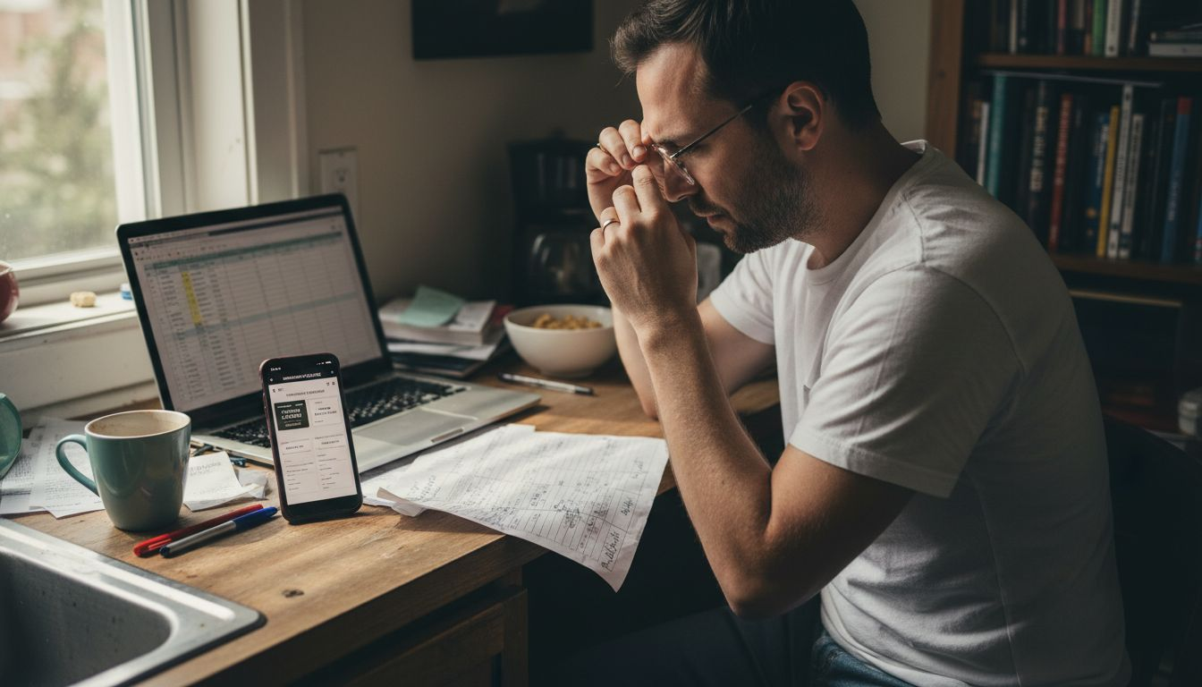 Person setting diamond budget at home