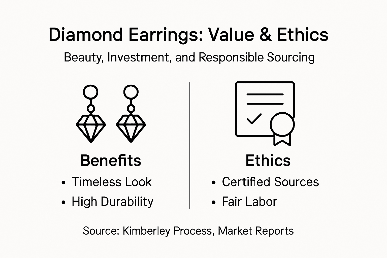 Infographic on diamond earrings value ethics