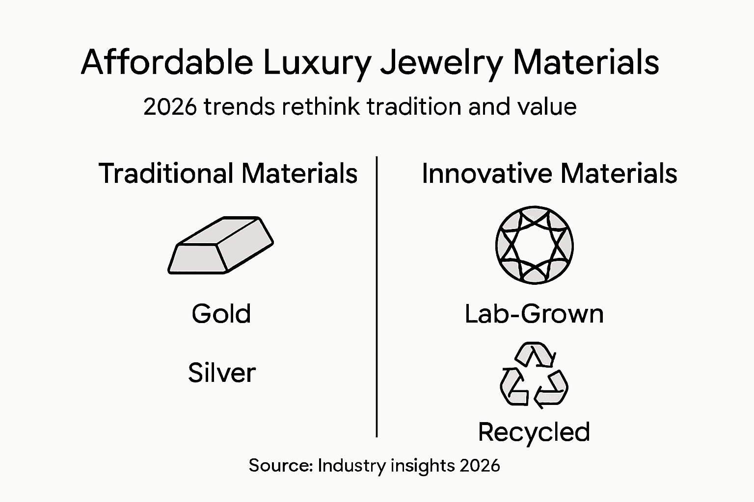 Infographic comparing jewelry material options