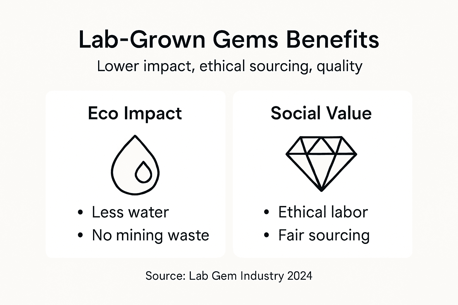Infographic of lab-grown gem benefits