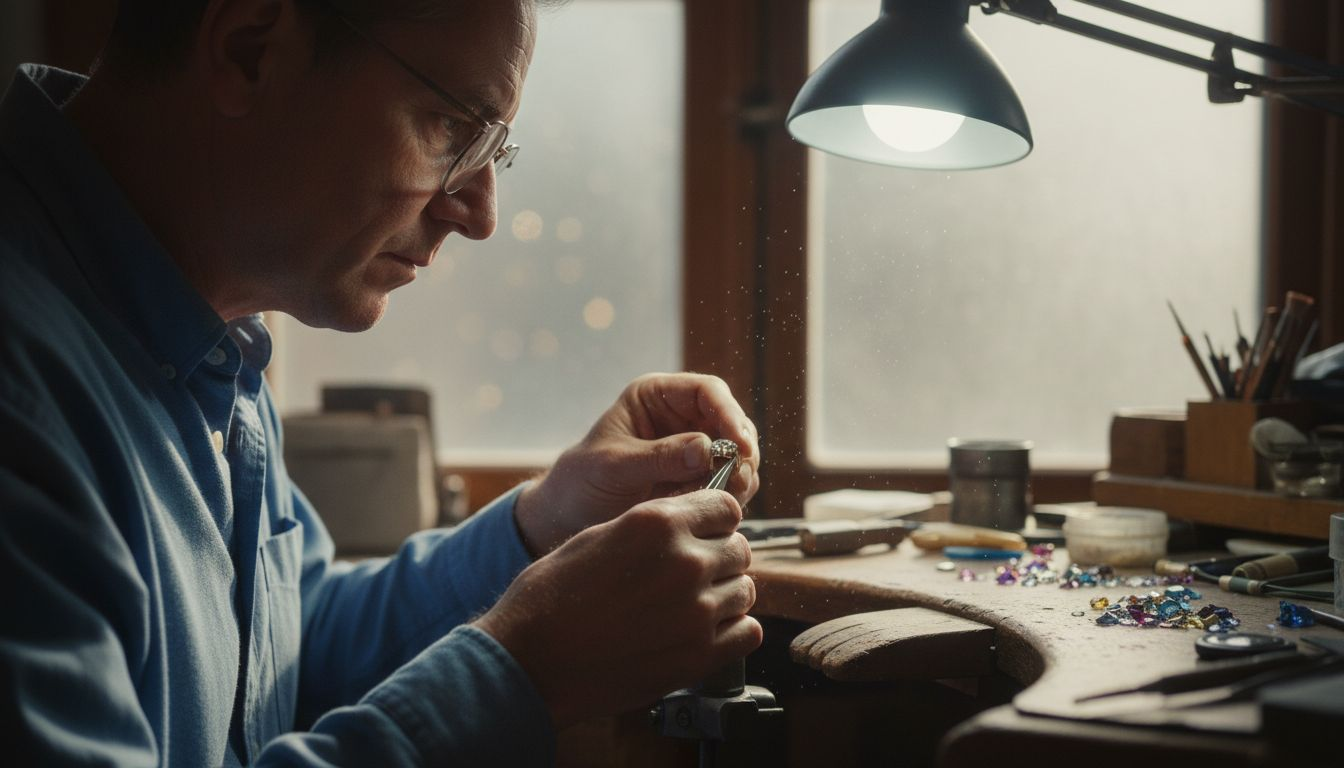 Jeweler upgrading center diamond on ring