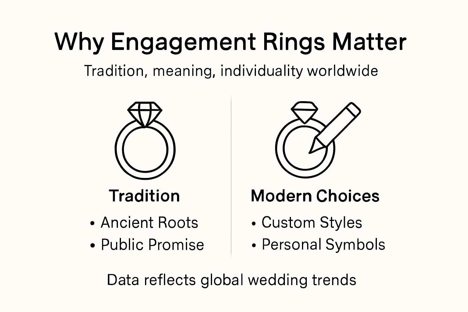 Infographic on engagement ring symbolism and styles