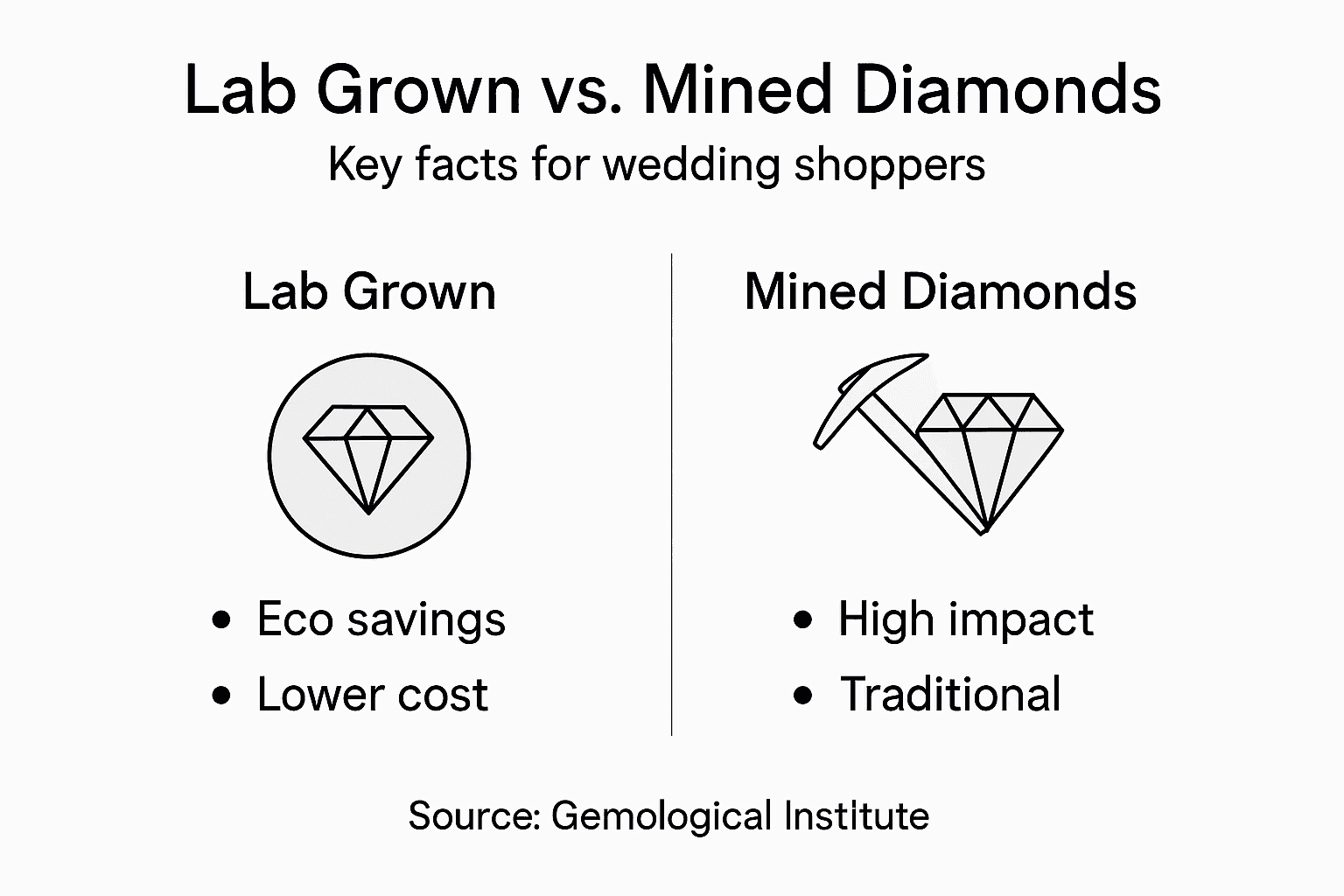 Infographic: lab grown vs mined diamond facts