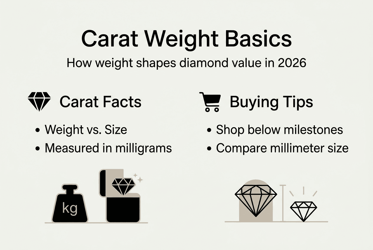 Infographic summarizing carat weight basics