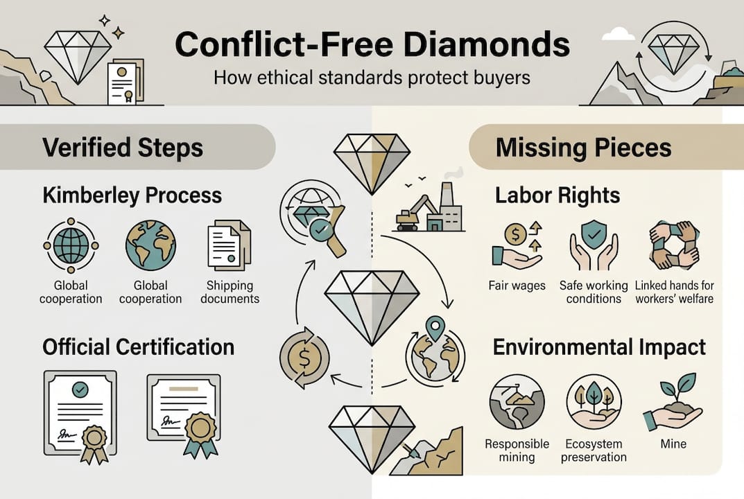 Infographic on conflict-free diamond basics and concerns