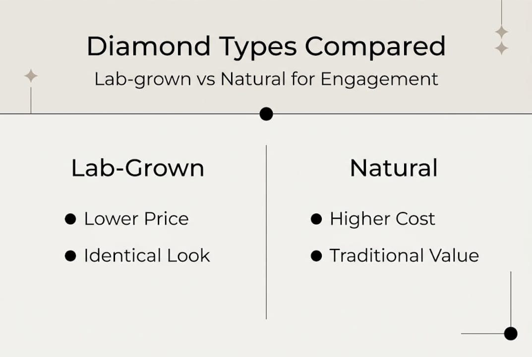 Infographic comparing lab and natural diamonds