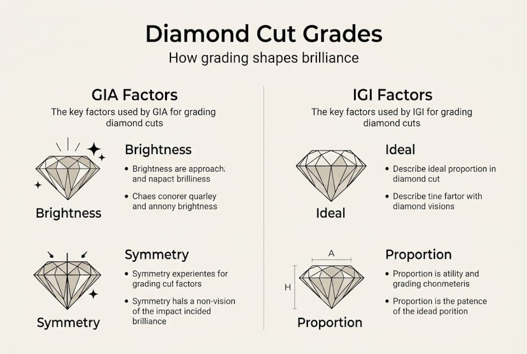 Infographic visualizing diamond cut grades