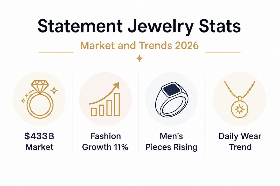 Infographic showing statement jewelry market stats