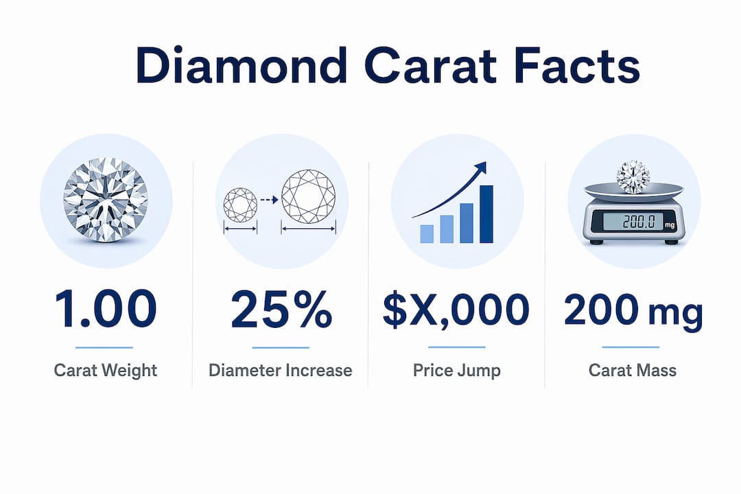 Infographic highlighting diamond carat weight impact facts