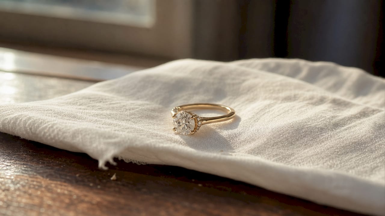 Classic hidden halo solitaire ring on cushion