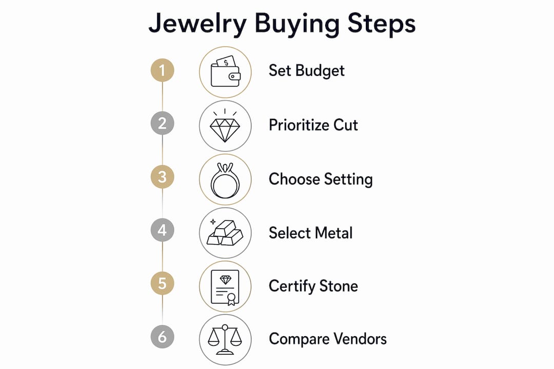 Infographic illustrating jewelry buying steps