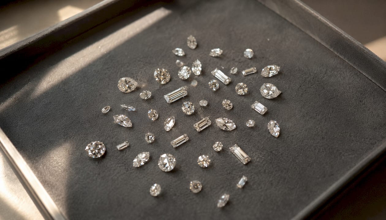 Loose diamond accent stones of various shapes and sizes