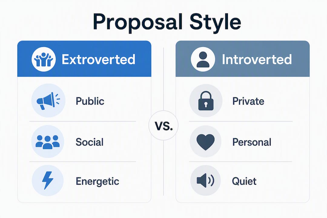Infographic comparing extroverted and introverted proposal styles