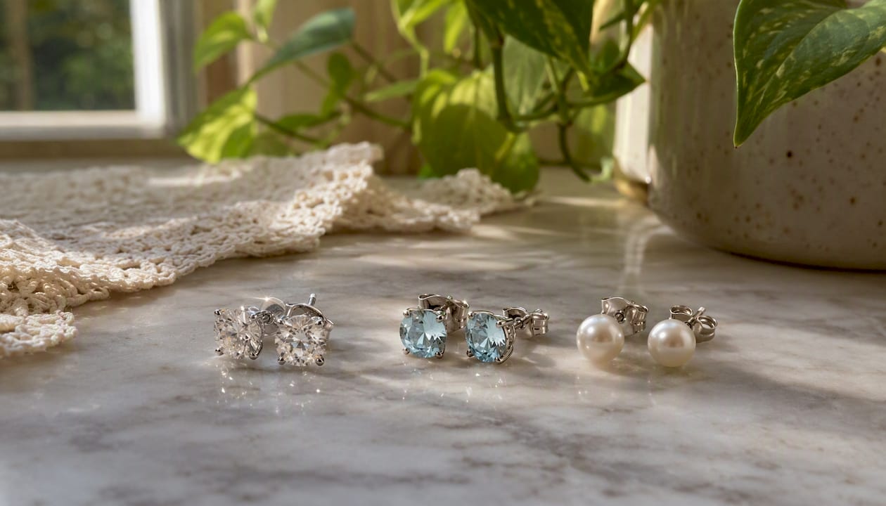 Birthstone earrings showcasing gemstone hardness varieties