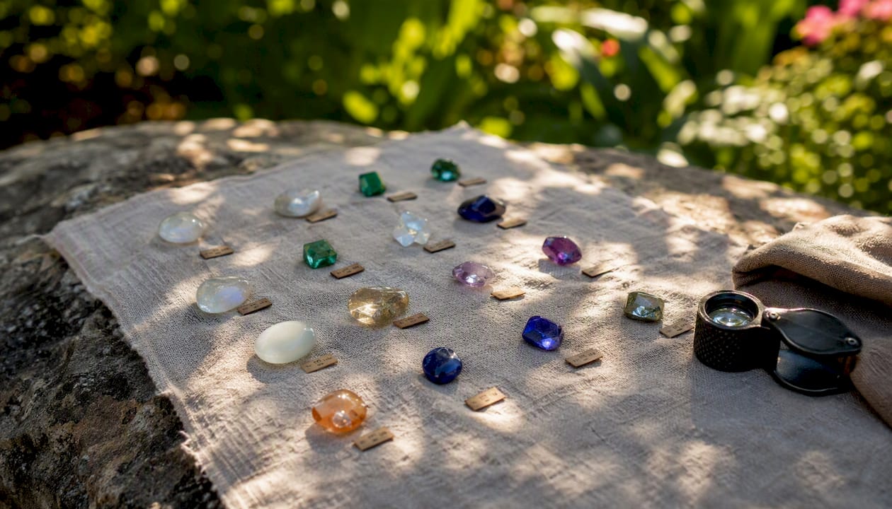 Birthstones arranged by Mohs hardness