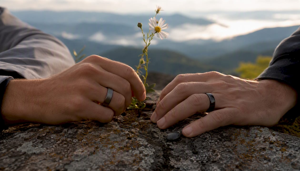 Comparison of weight on wrists with titanium and tungsten rings