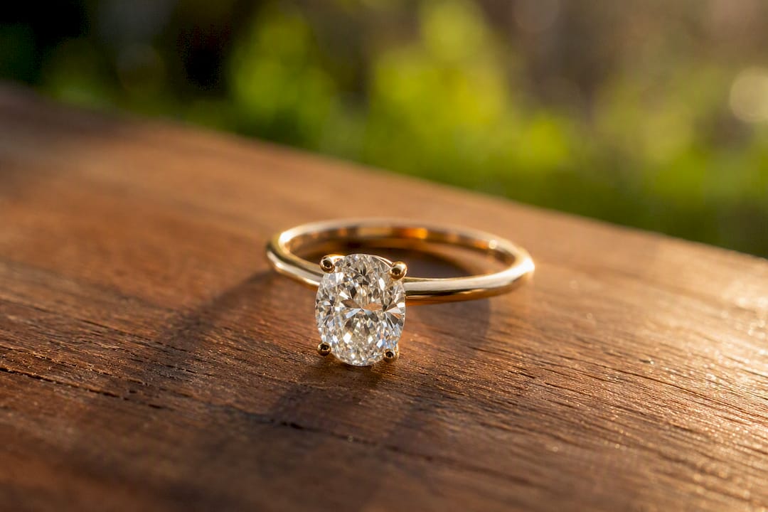 Sparkling lab-grown diamond close-up