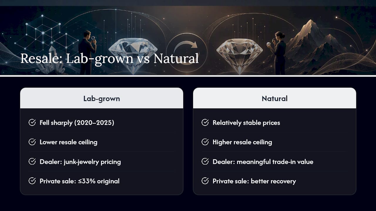 Natural vs. Lab-Grown: Why Resale Value Diverges Sharply — overview diagram