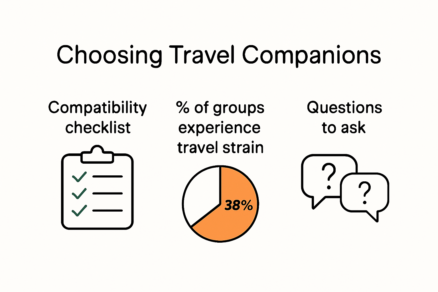 Checklist and statistics for choosing travel companions