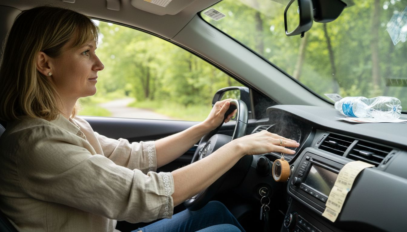 De geur van autoparfum wordt door het ventilatiesysteem door de hele auto verspreid.
