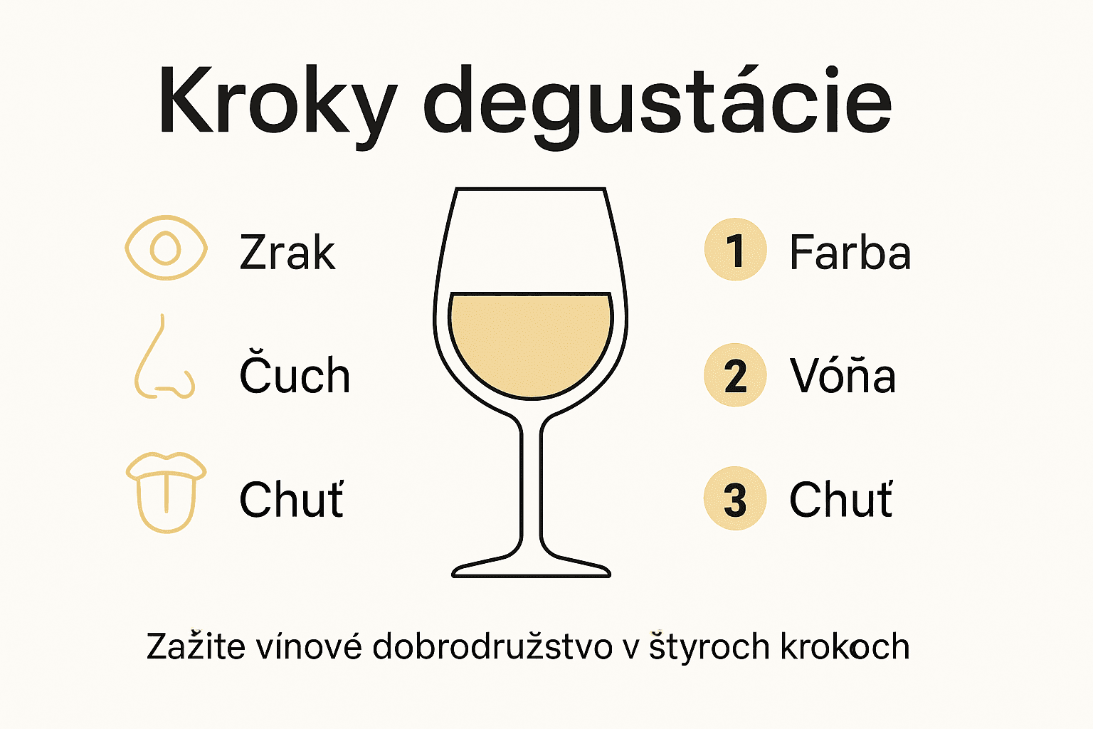 Infografika: Ako správne degustovať víno – jednotlivé kroky a zapojenie všetkých zmyslov