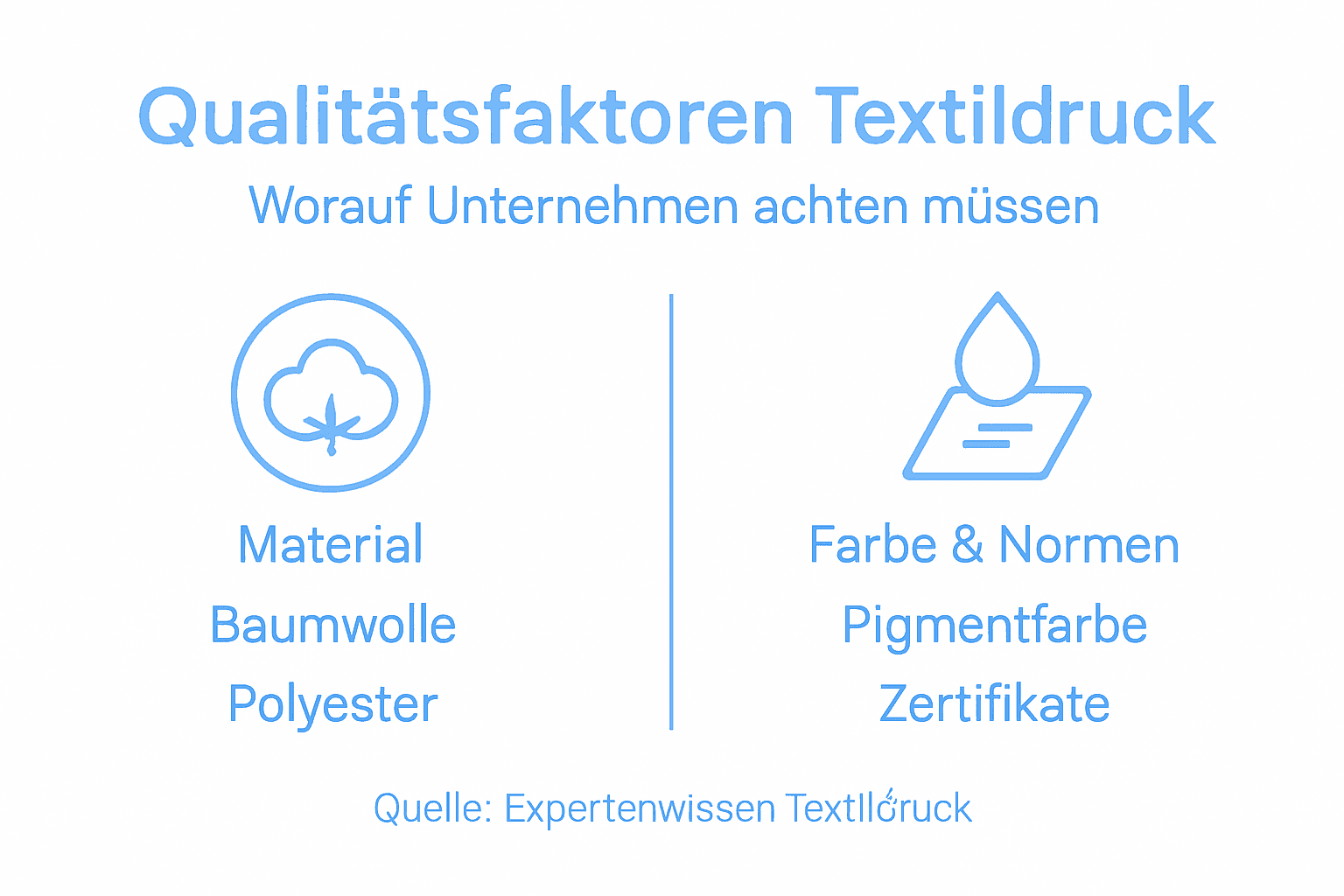 Übersicht: Die wichtigsten Qualitätsmerkmale im Textildruck auf einen Blick