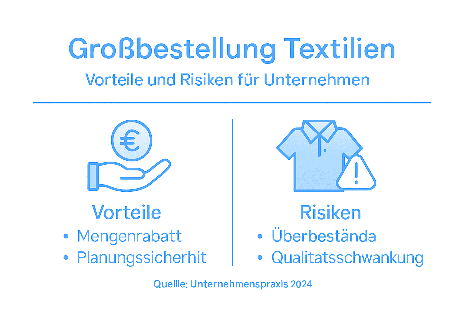 Infografik: Chancen und Herausforderungen bei Großbestellungen von Textilien