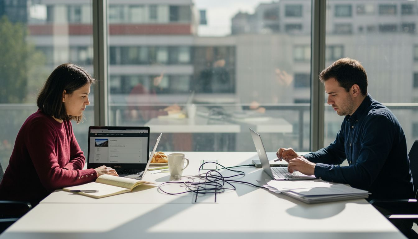 Team using digital knowledge management system