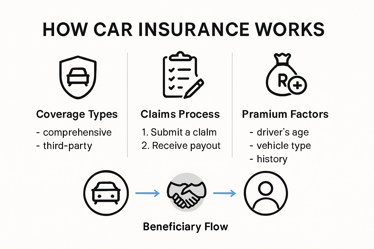 Infographic explaining how car insurance works in South Africa