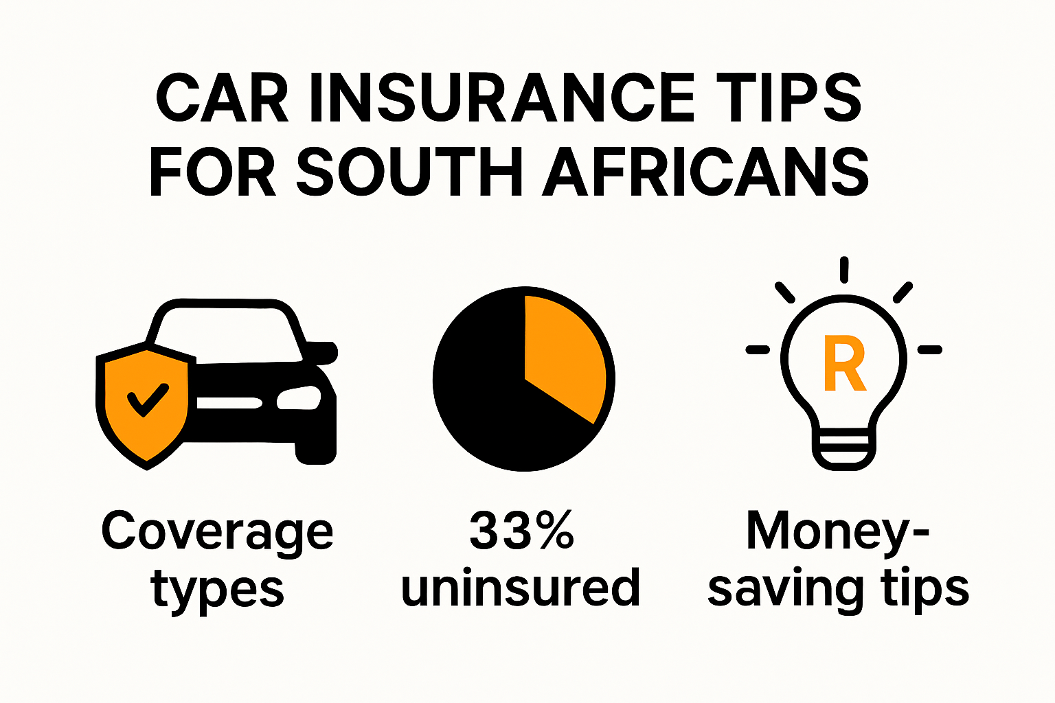 Infographic showing car insurance tips and coverage options in South Africa
