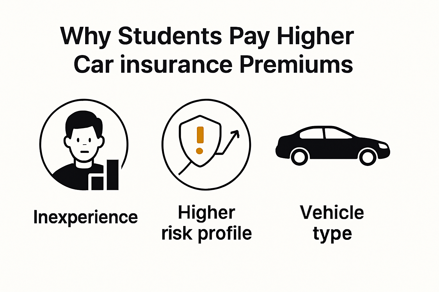 Infographic explaining why students pay more for car insurance